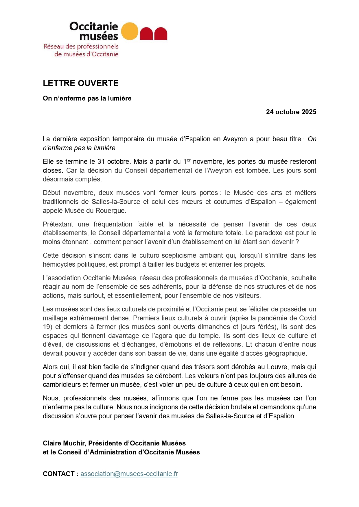 LETTRE OUVERTE Occitanie Musées - fermeture de musées - 2025 24_page-0001
